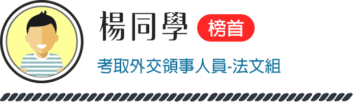 考取國際經濟商務人員法文組 榜首